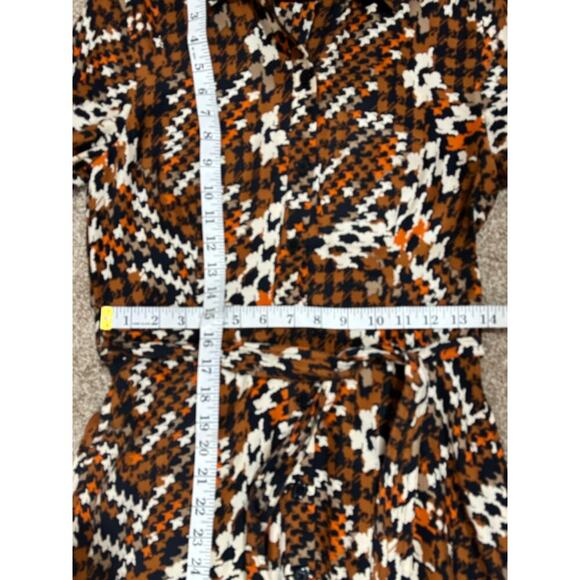 Equipment Relle Silk Shirtdress 2 Luxury Houndstooth Academia Modest Business - Picture 15 of 16